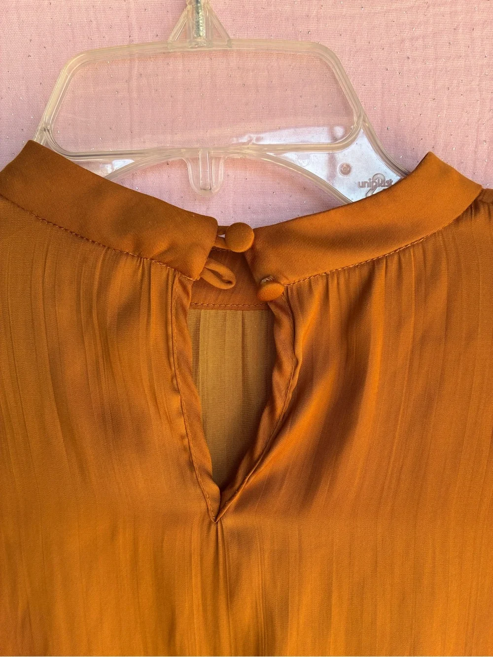 Anthropologie Amber Brown Puff Sleeve Mock Neck Blouse XS